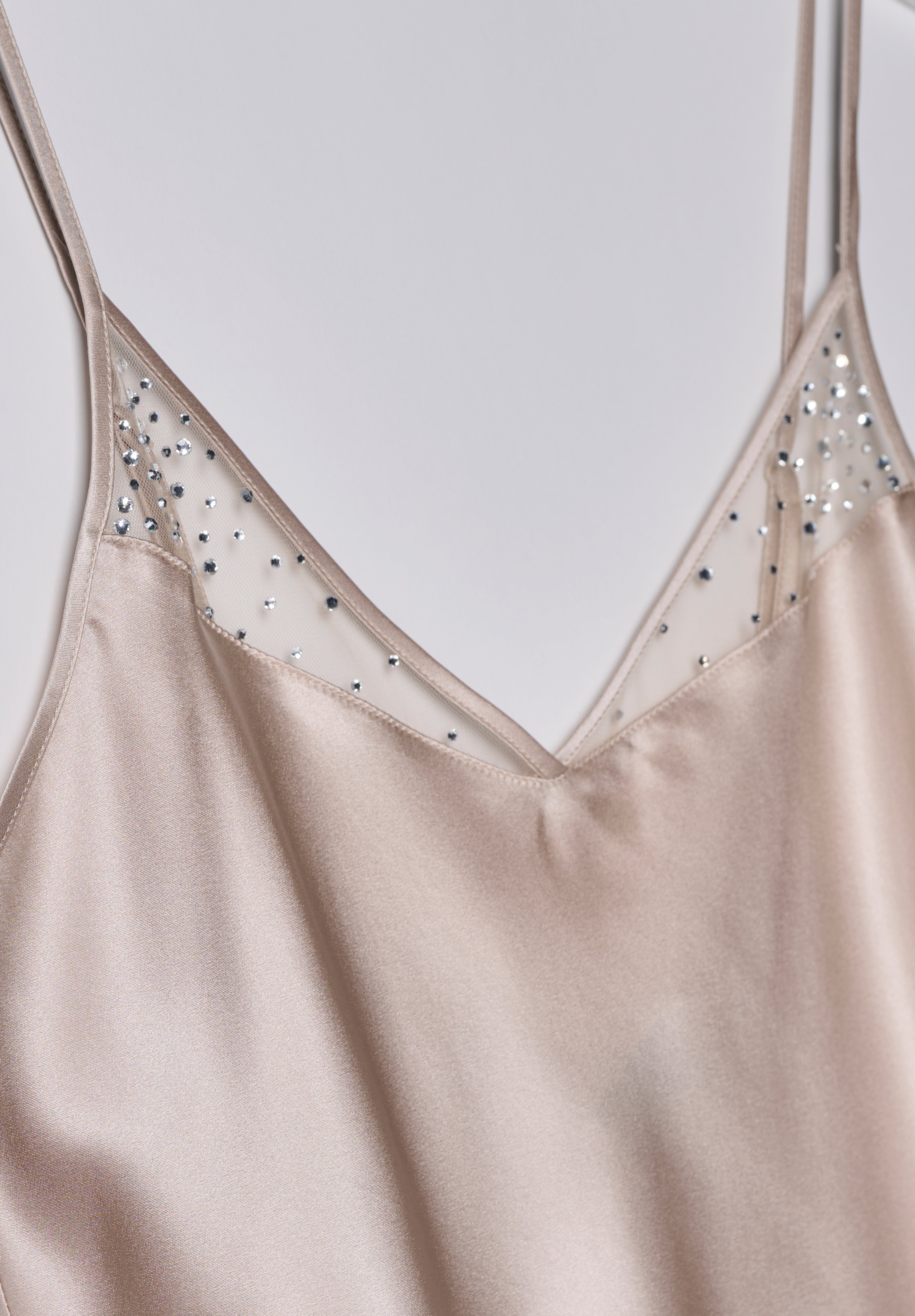 Camicia Da Notte Sposa con Spalline Sparkling Luna Di Seta VLST61136