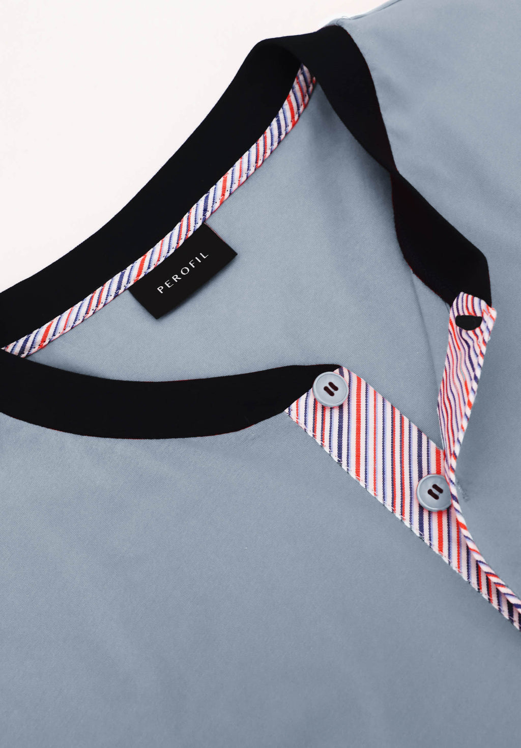 Pigiama Corto Serafino in Cotone Jersey Basic PEROFIL VPRT92802