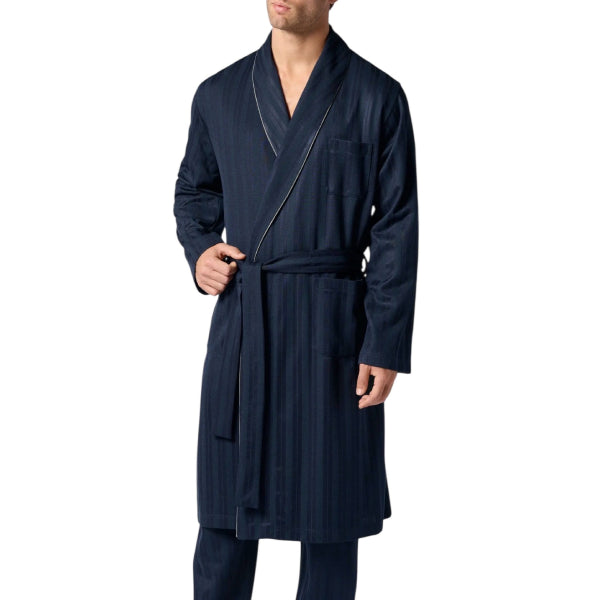 Vestaglia Lunga in Soft Cotton con Fantasia a Righe Raso PEROFIL VPRT93224