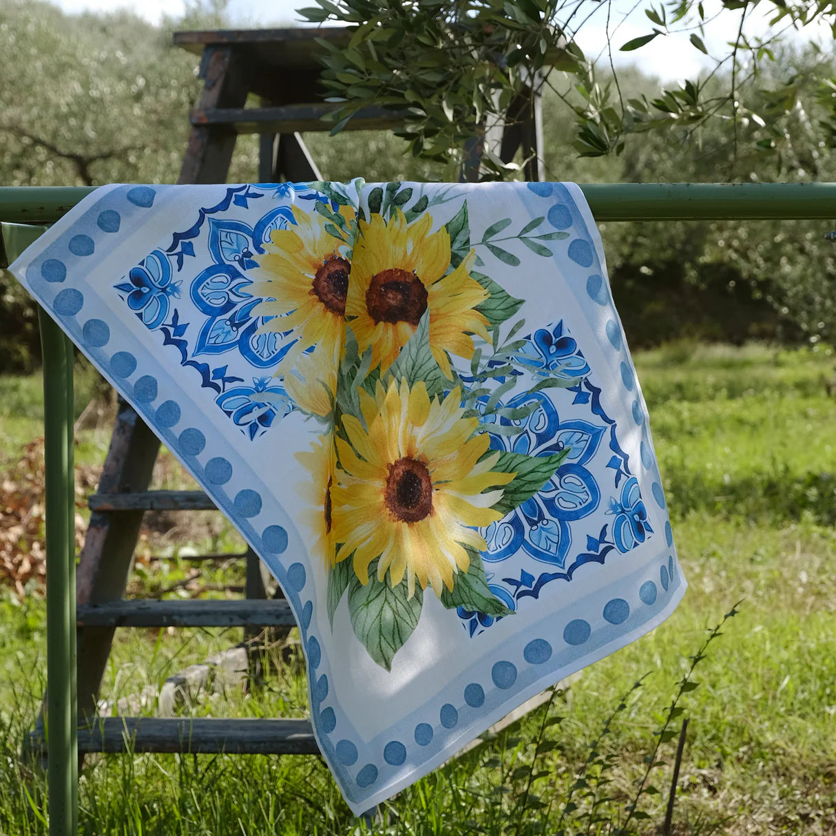 Set 2 Canovacci stampa digitale 100% cotone Sole e Azzurro by PETRACCHI