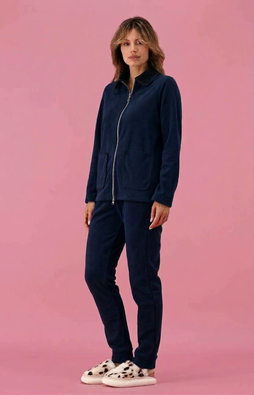 Tuta Donna in Pile a Manica Lunga con Zip Maryplaid 6H46151