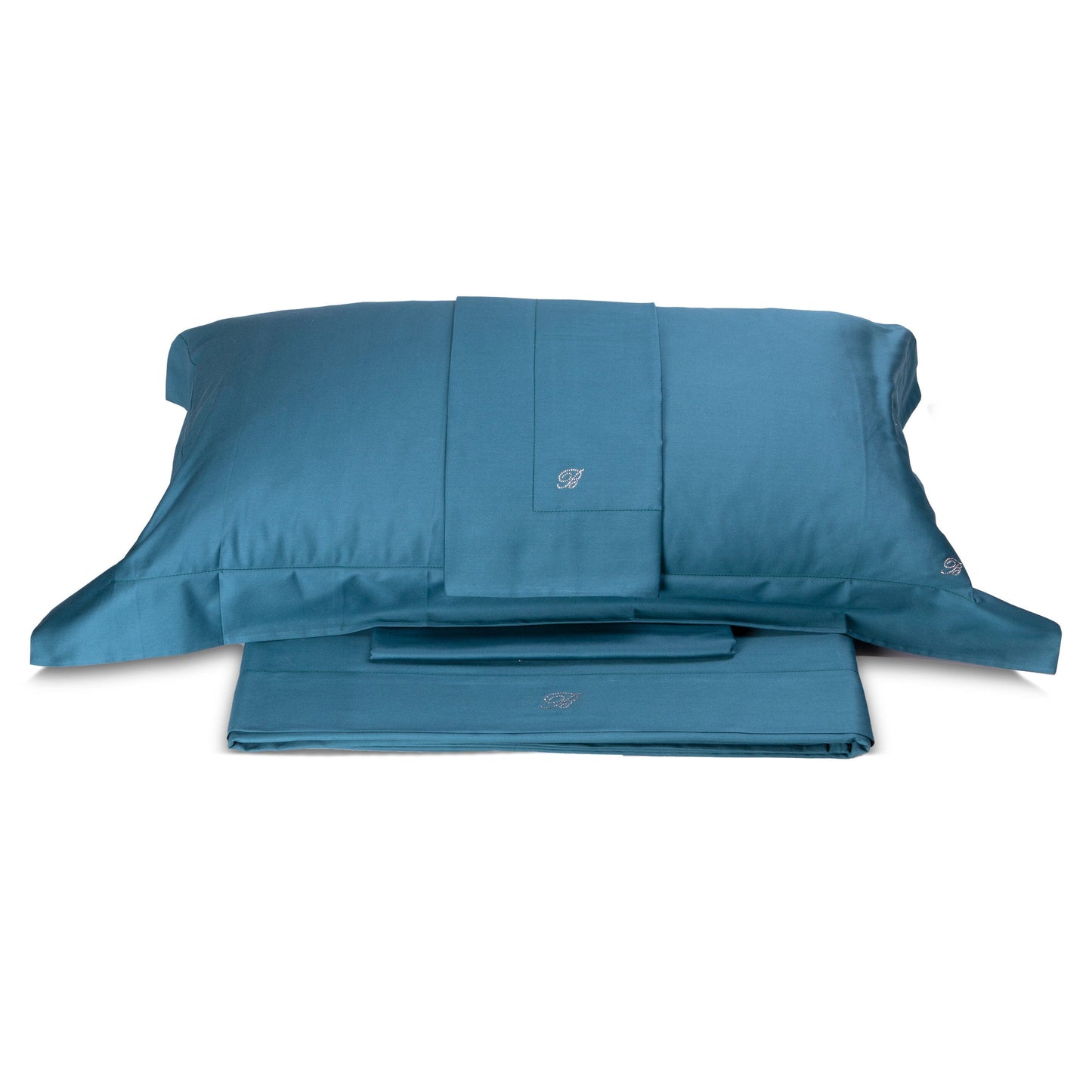 SOLID COLOR COTTON SATIN SHEET SET - LORY BLUMARINE