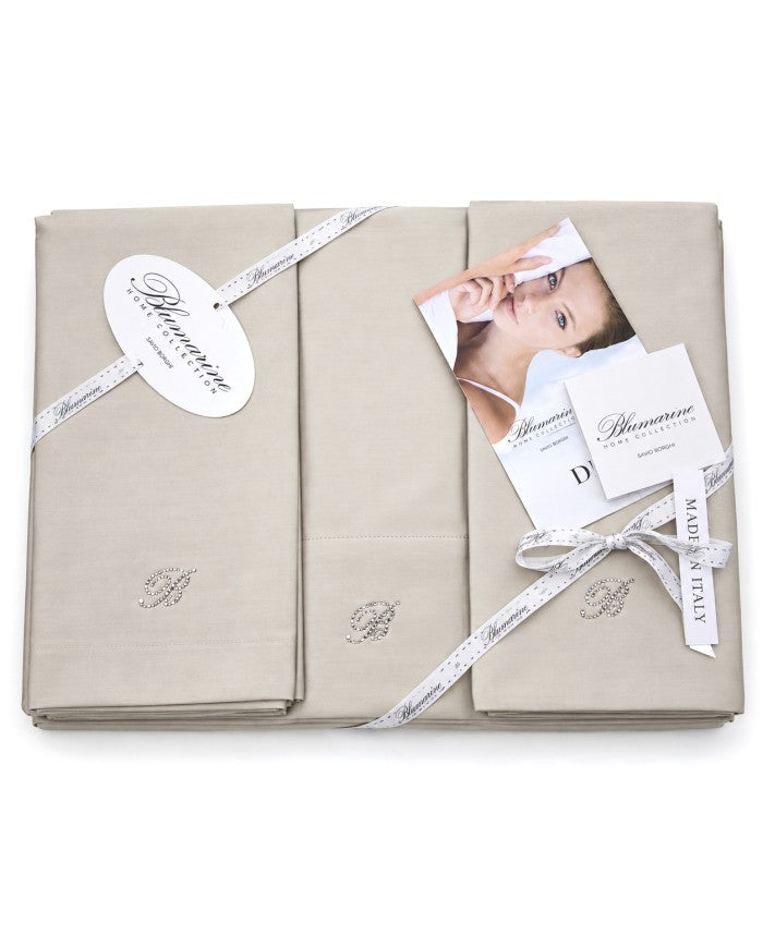 SOLID COLOR COTTON SATIN SHEET SET - LORY BLUMARINE