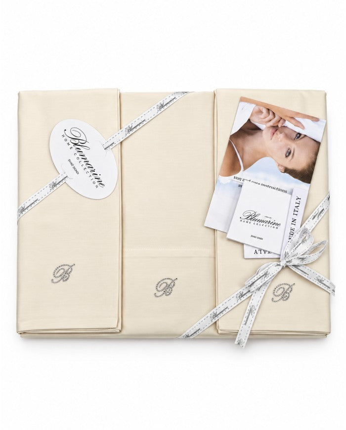 SOLID COLOR COTTON SATIN SHEET SET - LORY BLUMARINE