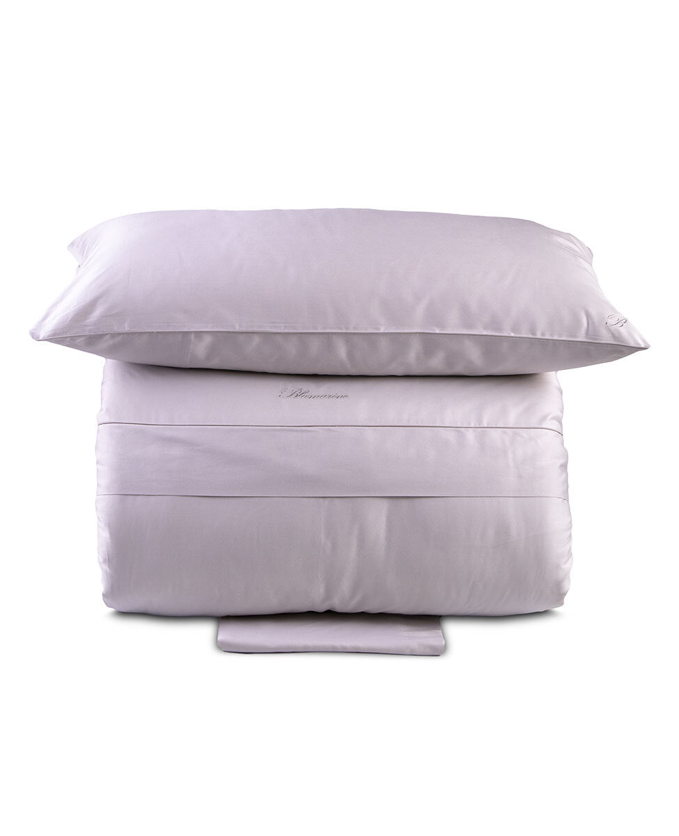 Copripiumino In Raso Di Cotone Profilo Blu Blumarine