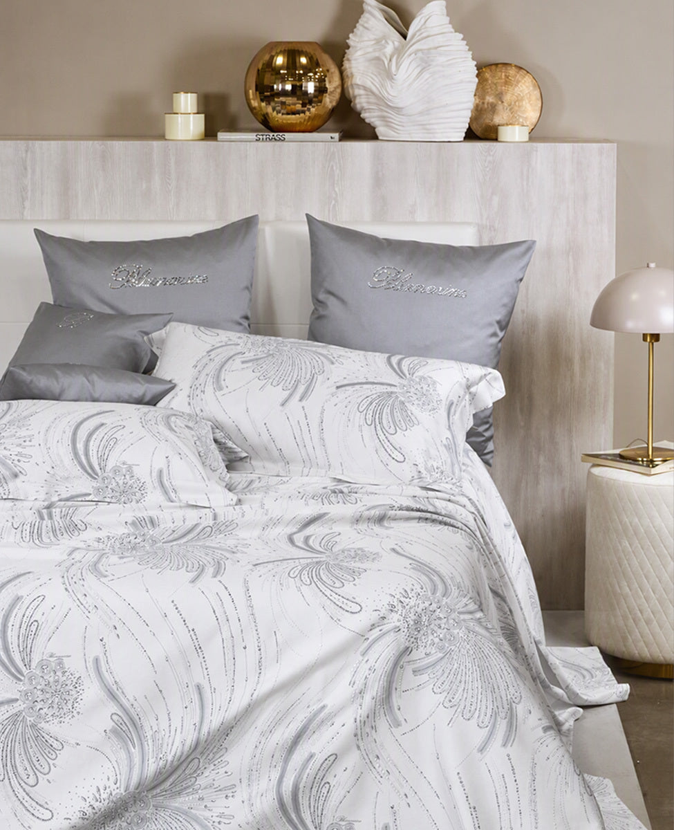 Completo Lenzuola In Raso Di Cotone Belle Epoque Blumarine
