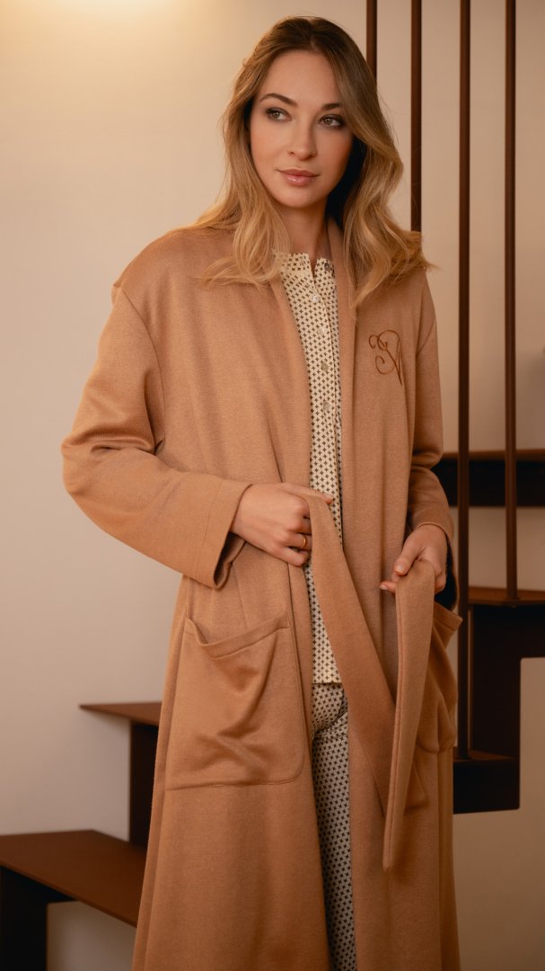 Vestaglia Donna In Maglia Con Ricamo Mimi Pepita 5043
