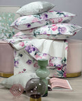 Completo Lenzuola In Raso Di Cotone Biancofiore Blumarine