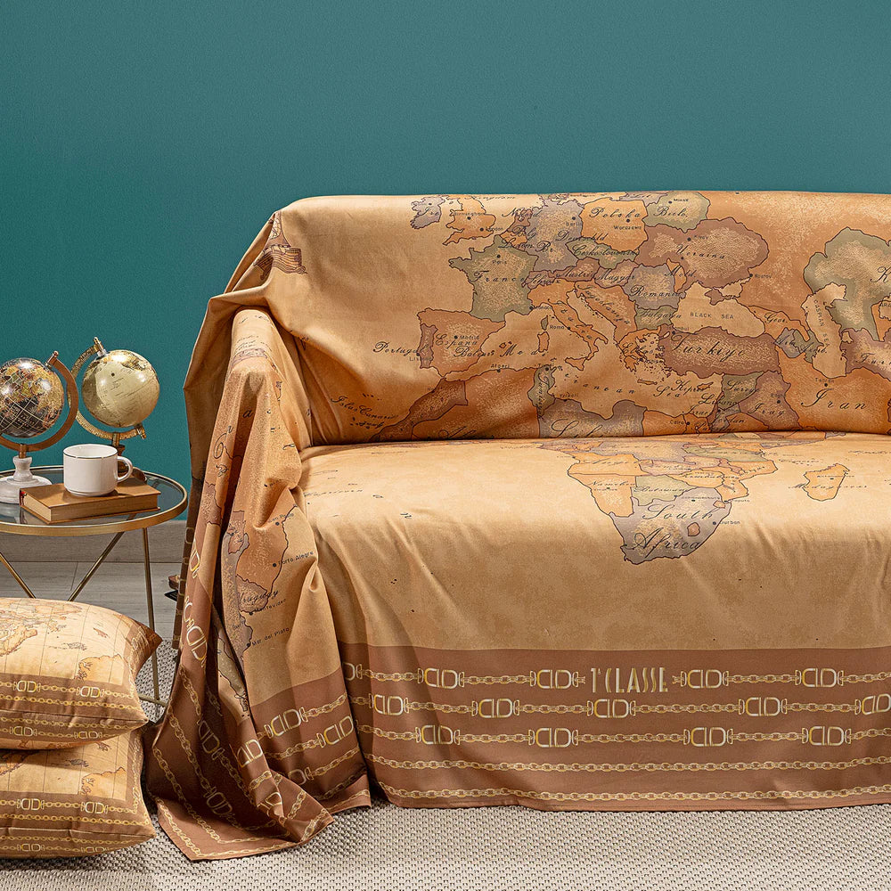 Telo Arredo Copridivano Grandecor In Raso Di Cotone Geo Classic 24 Matrimoniale Alviero Martini 1A Classe