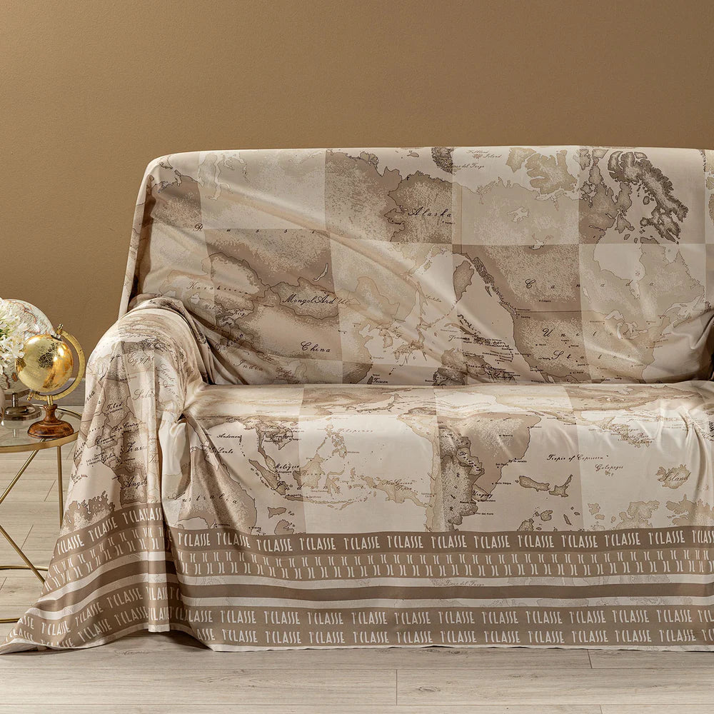 Telo Arredo Copridivano Grandecor In Raso Di Cotone Safari Patch Matrimoniale Alviero Martini 1A Classe