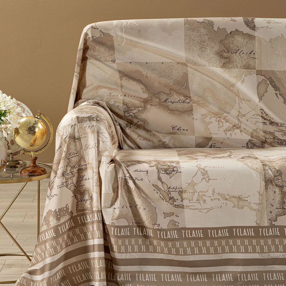 Telo Arredo Copridivano Grandecor In Raso Di Cotone Safari Patch Matrimoniale Alviero Martini 1A Classe