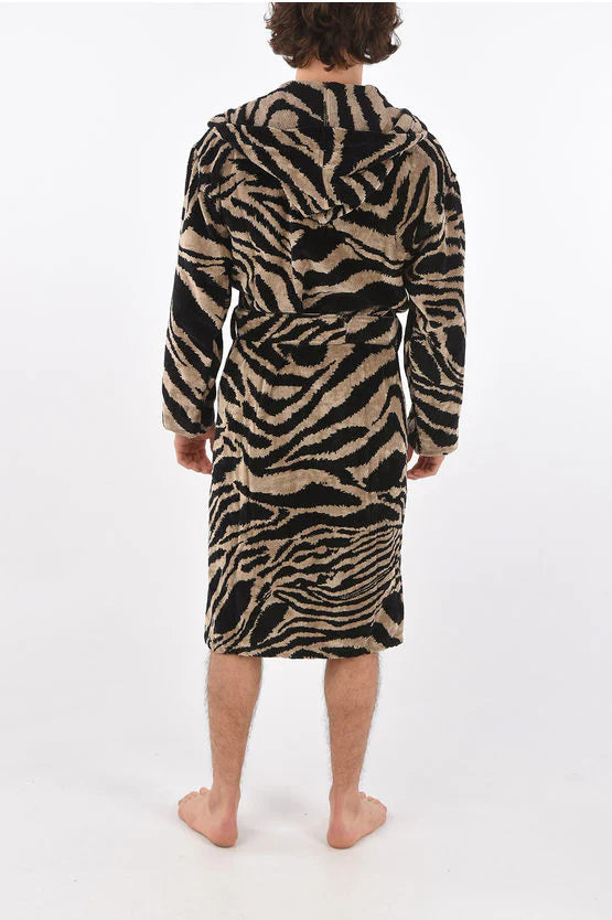 Accappatoio con cappuccio Roberto Cavalli ZEBRA in Spugna