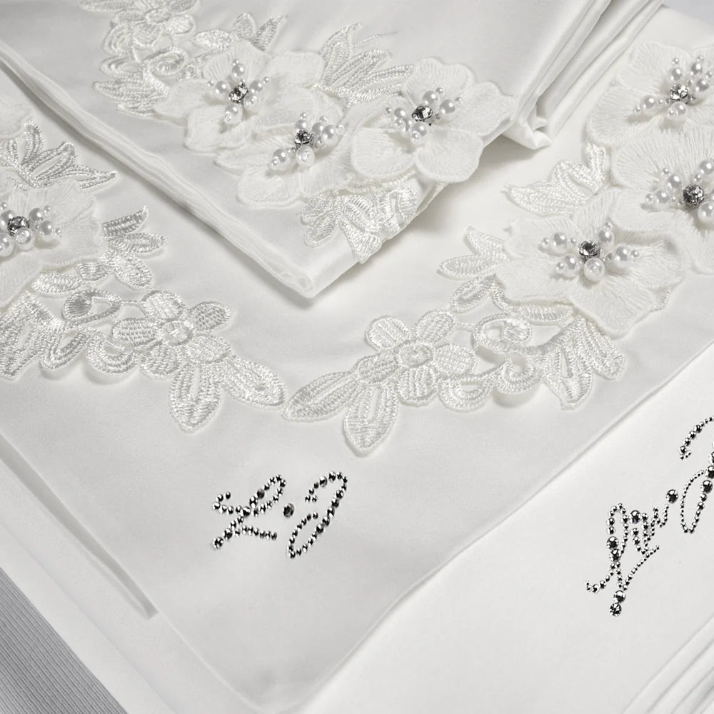 Liu Jo Double Sheet Set in Cotton Satin in Love