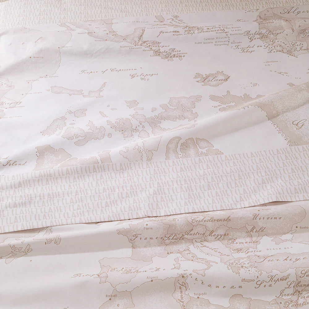 Lenzuola Copriletto In Percalle Geo White Matrimoniale Alviero Martini 1A Classe