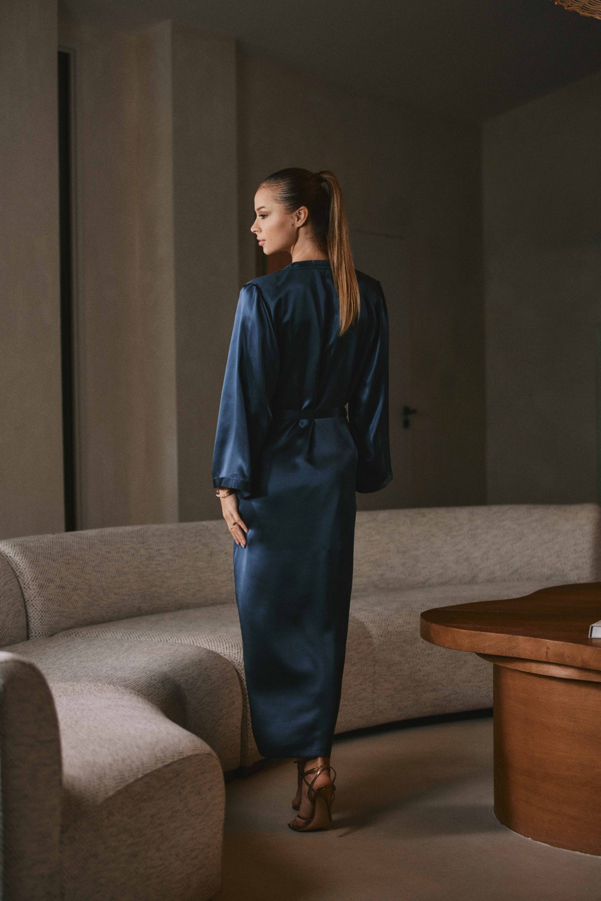 Vestaglia Lunga Dahila Satin Marjolaine 3DAH2200