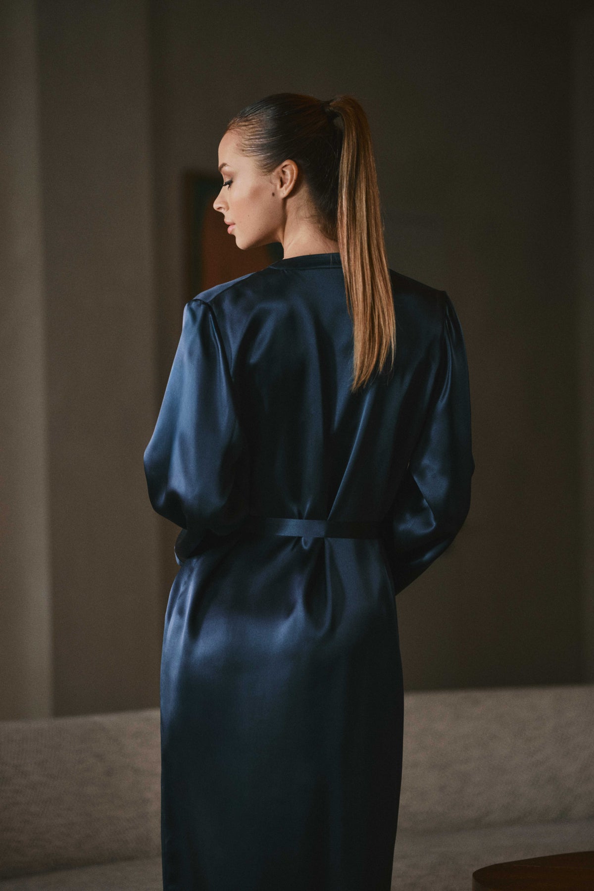 Vestaglia Lunga Dahila Satin Marjolaine 3DAH2200