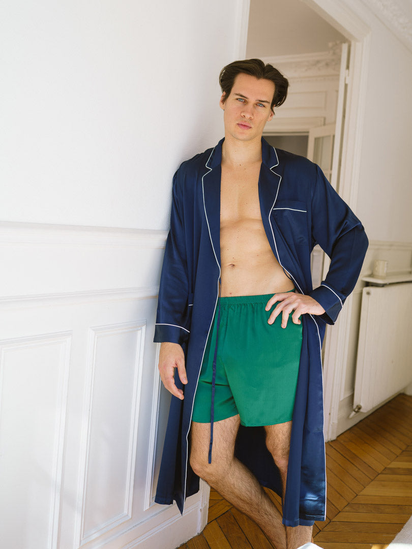 Vestaglia in Pura Seta da Uomo 22 Momme Quête De soie