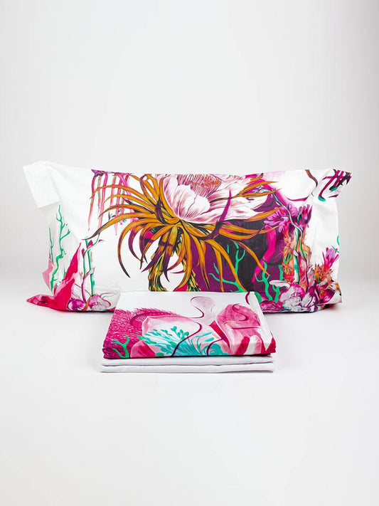Completo Lenzuola Roberto Cavalli CARAIBI in Raso di Cotone