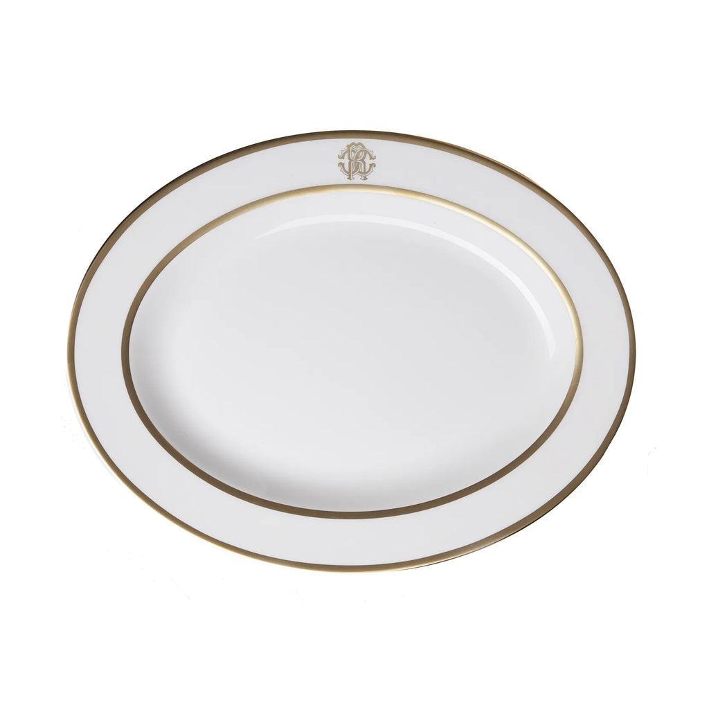 Piatto Ovale Silk Gold Roberto Cavalli