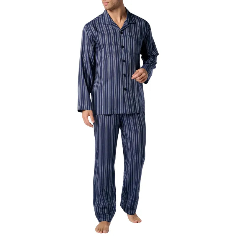 Pigiama Lungo Aperto con Collo in Caldo Cotone Basic PEROFIL VPRT93221