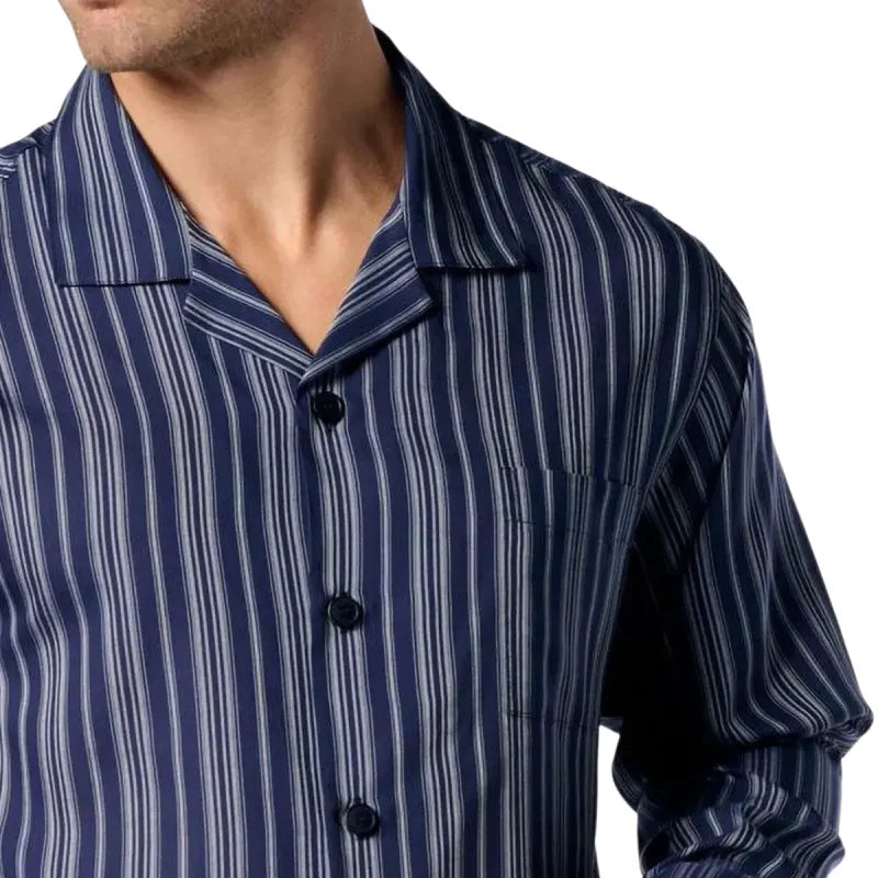 Pigiama Lungo Aperto con Collo in Caldo Cotone Basic PEROFIL VPRT93221