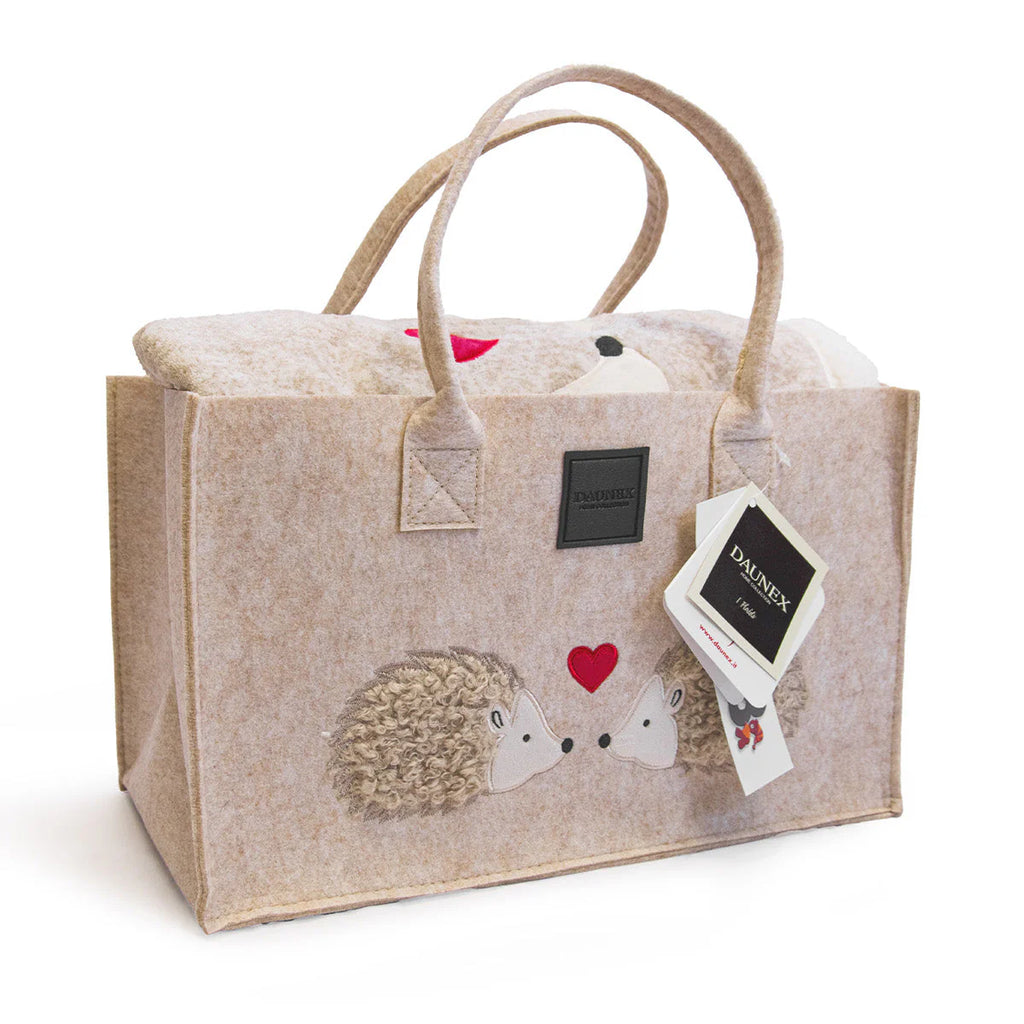 Plaid morbidotto friend in borsa feltro Ricci