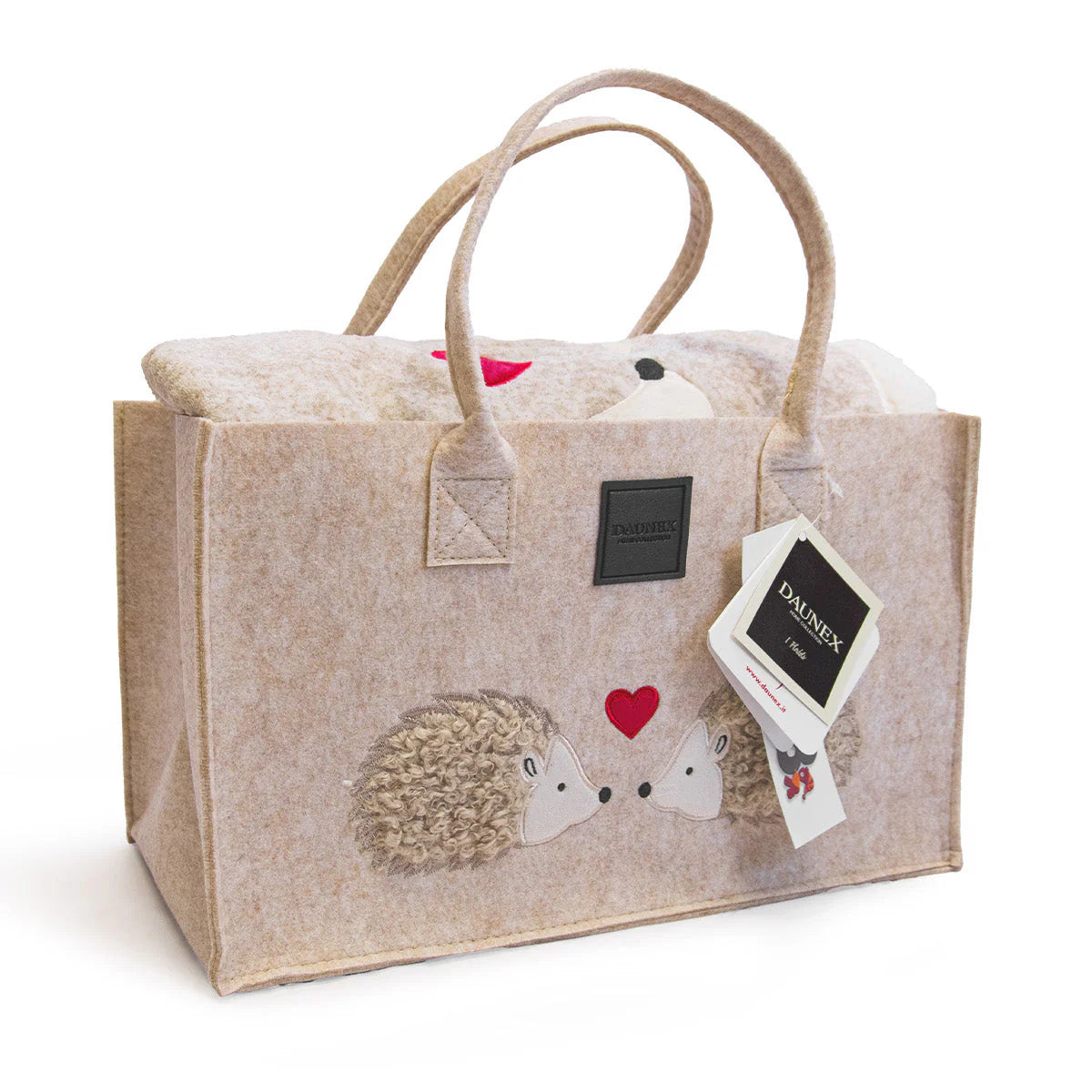 Plaid morbidotto friend in borsa feltro Ricci