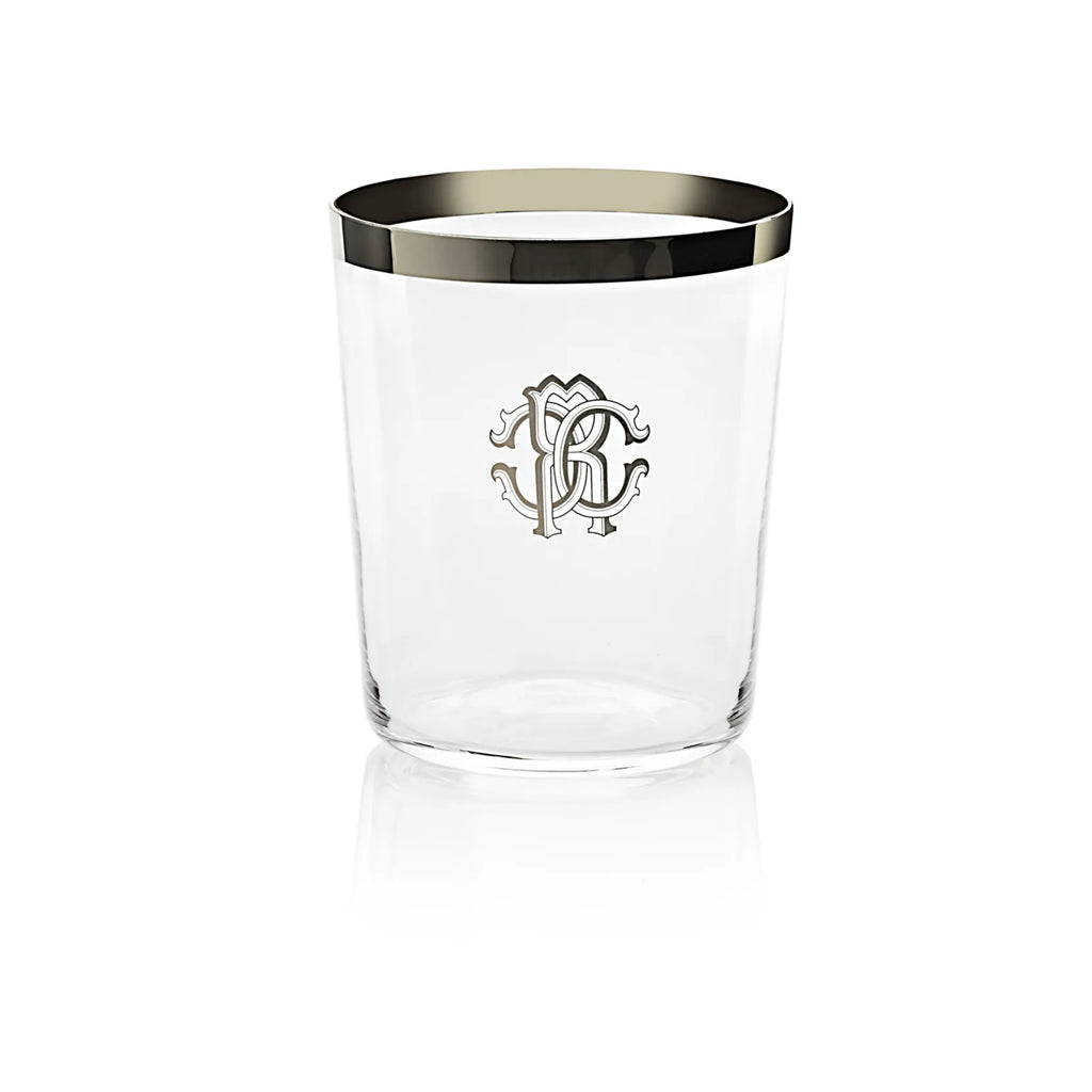 Set 2 Bicchieri Old Fashion New Monogram Platin Roberto Cavalli