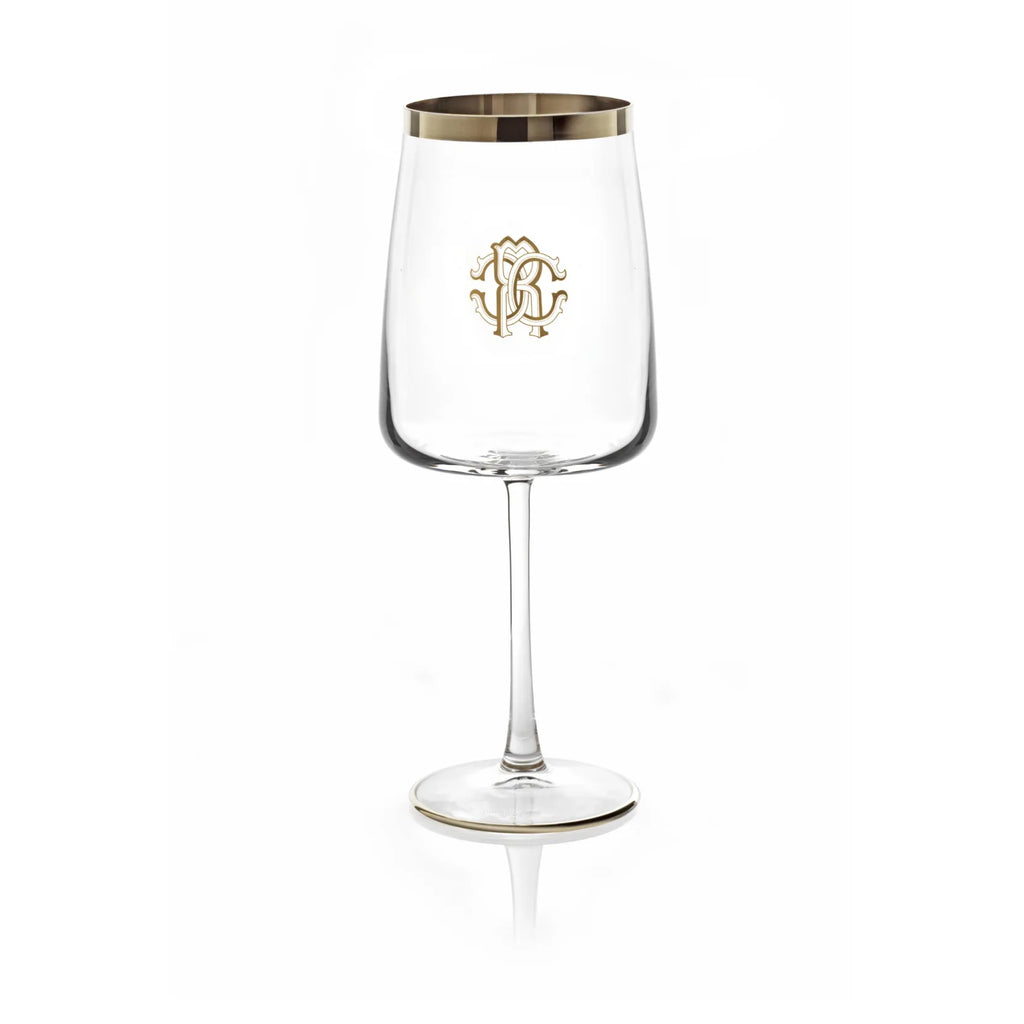 Set 2 Calici Acqua New Monogram Platin  Roberto Cavalli