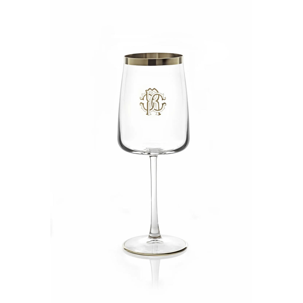 Set 2 Calici Vino New Monogram Platin  Roberto Cavalli