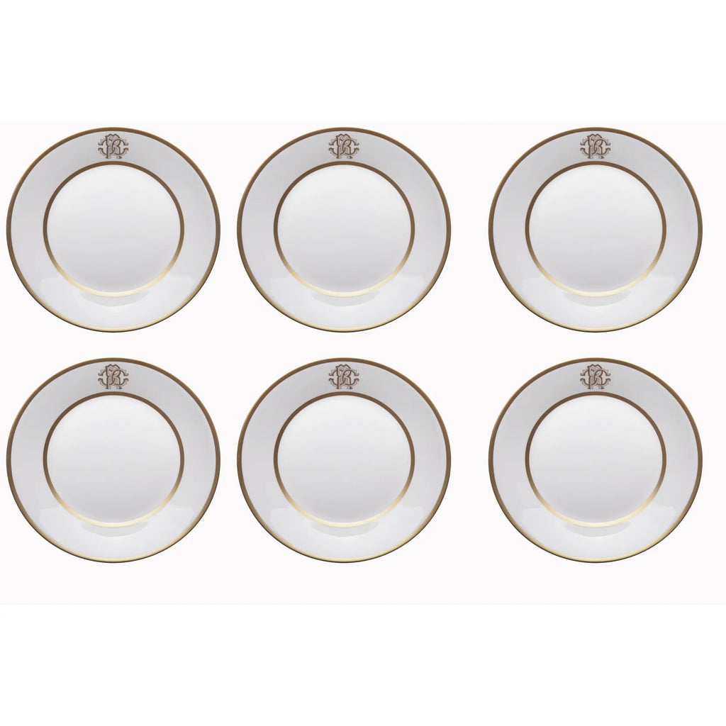 Set 6 Piatti Fondi Silk Gold Roberto Cavalli
