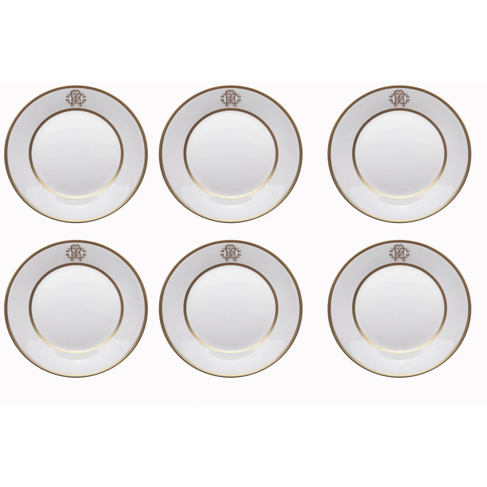 Set 6 Piatti Fondi Silk Gold Roberto Cavalli