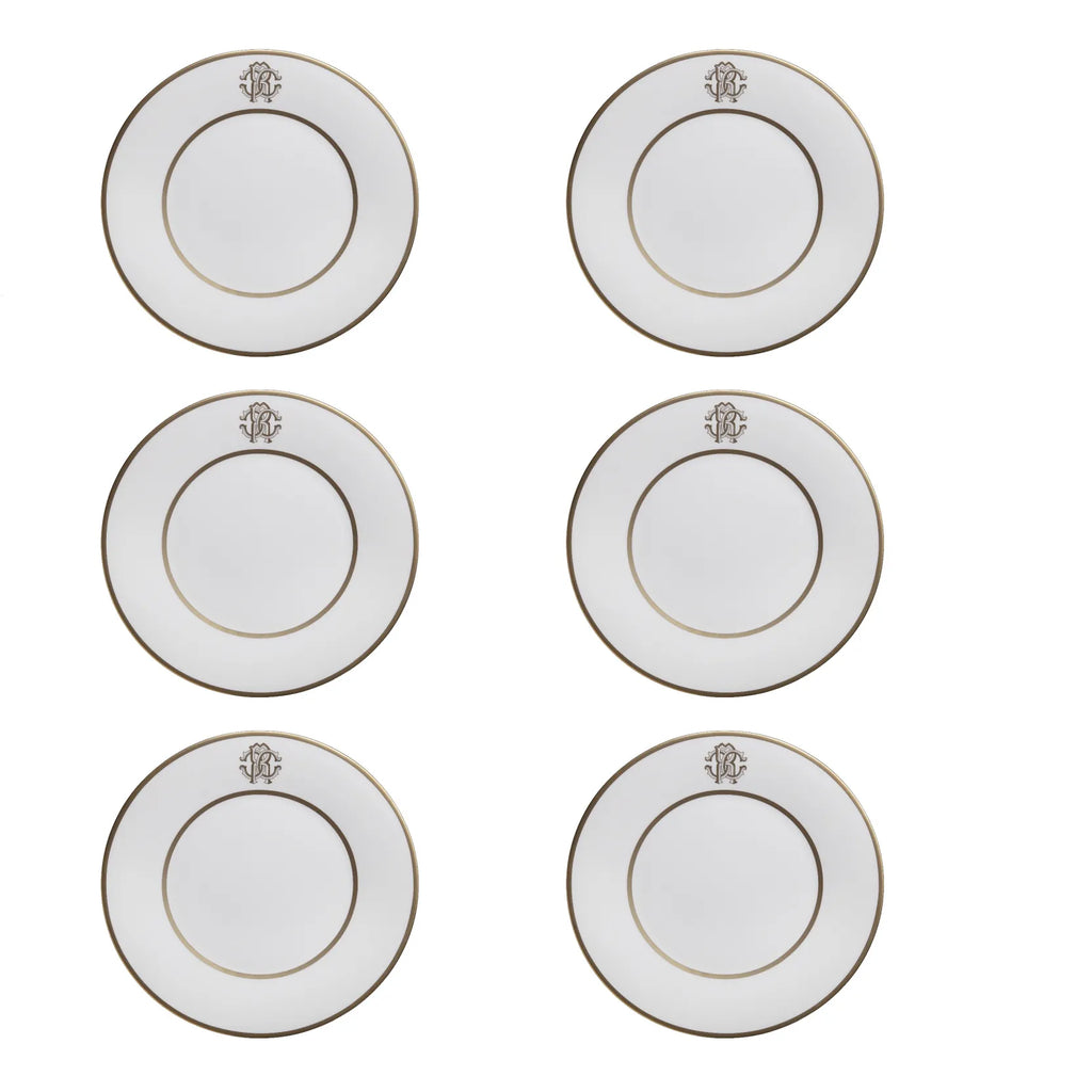 Set 6 Piatti Frutta Silk Gold Roberto Cavalli