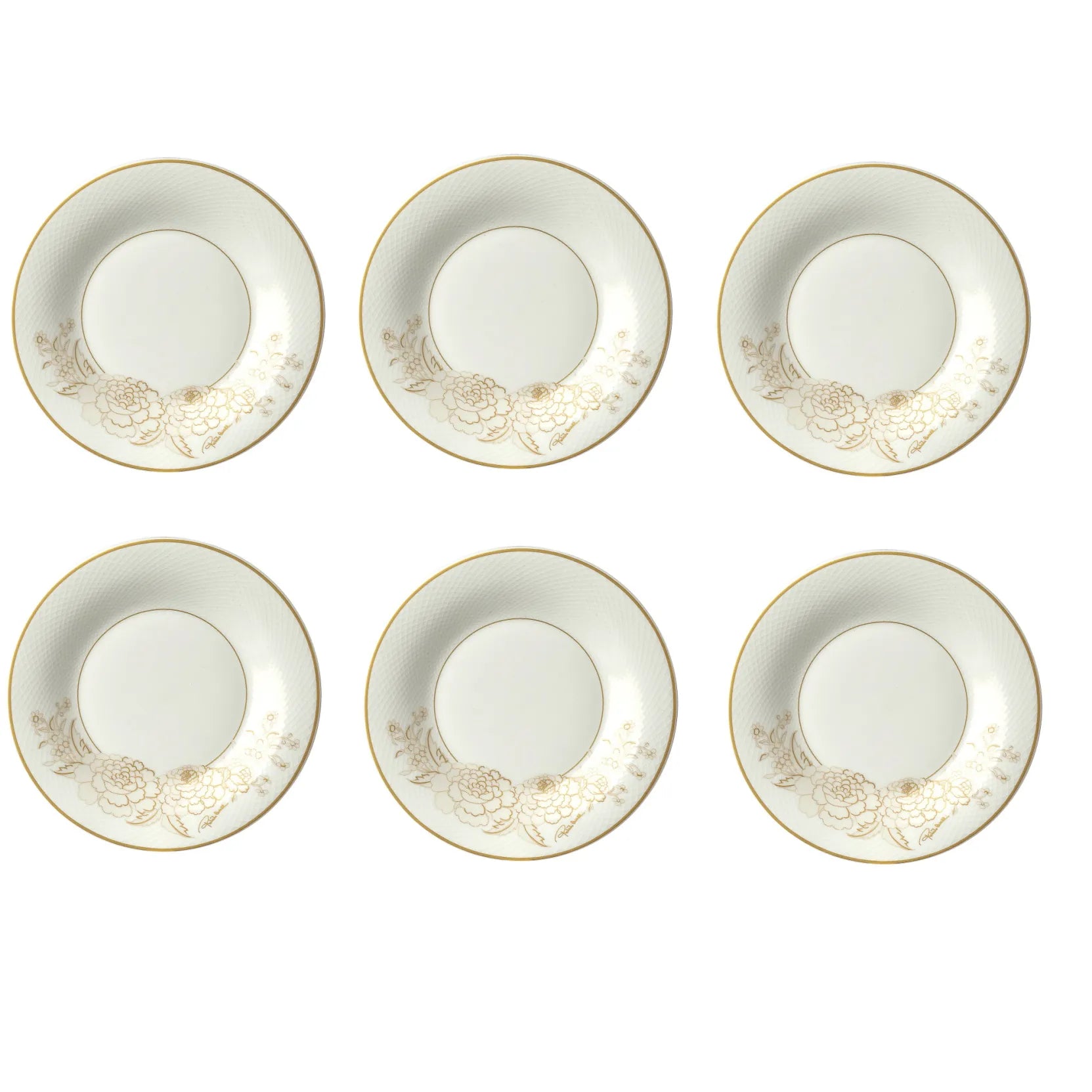 Set 6 Piatti Pane Blooming Roses  Roberto Cavalli