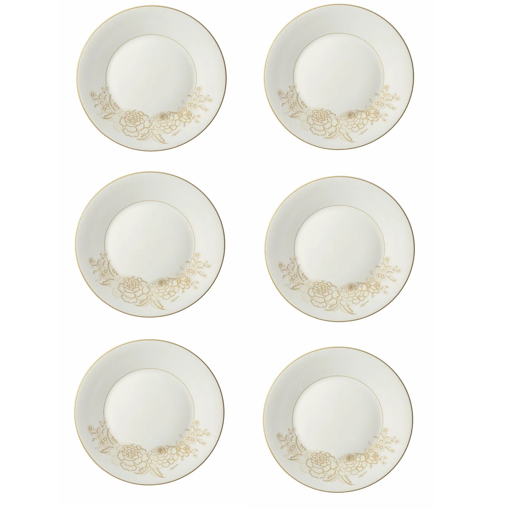 Set 6 Piatti Piani Blooming Roses Roberto Cavalli