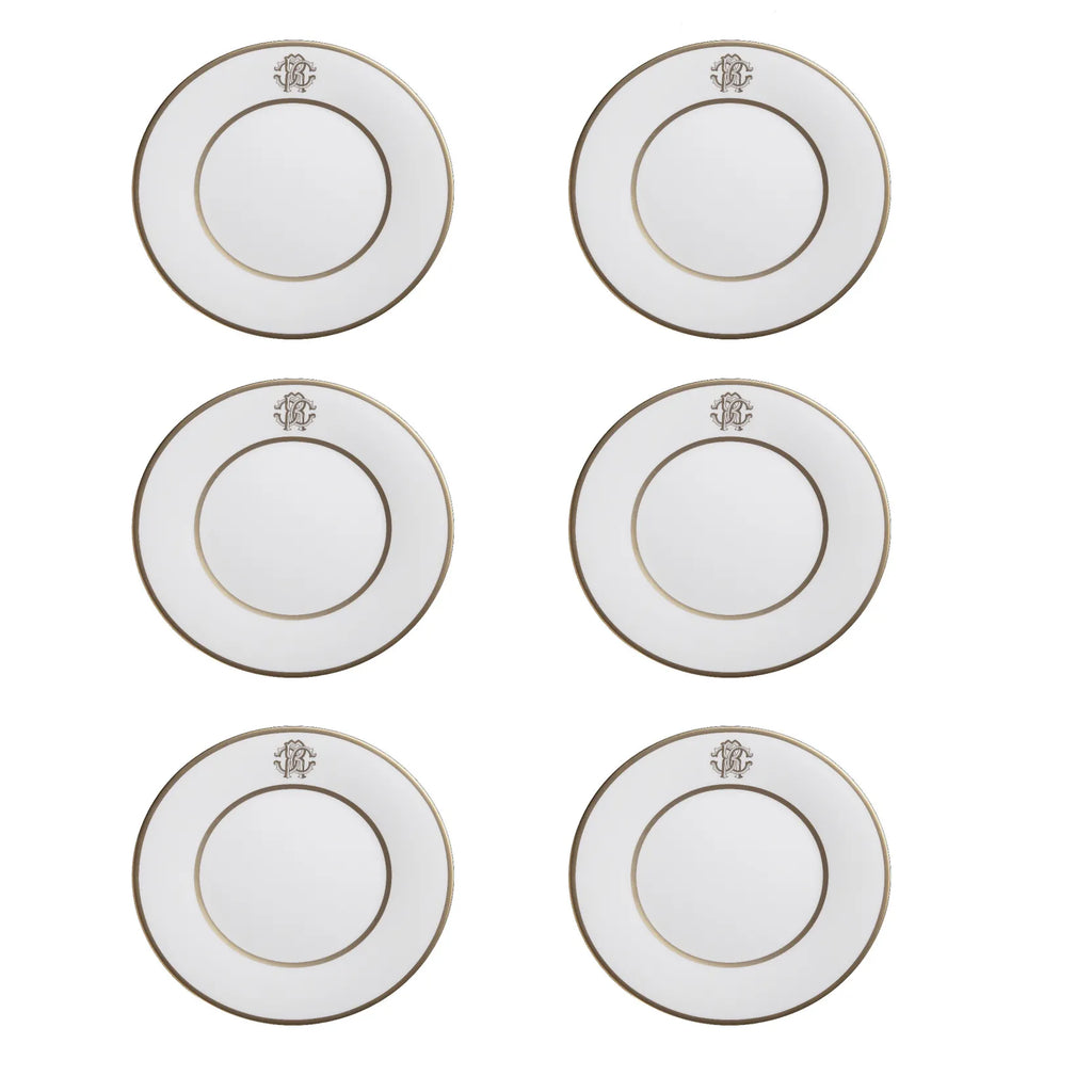 Set 6 Piatti Piani Silk Gold Roberto Cavalli