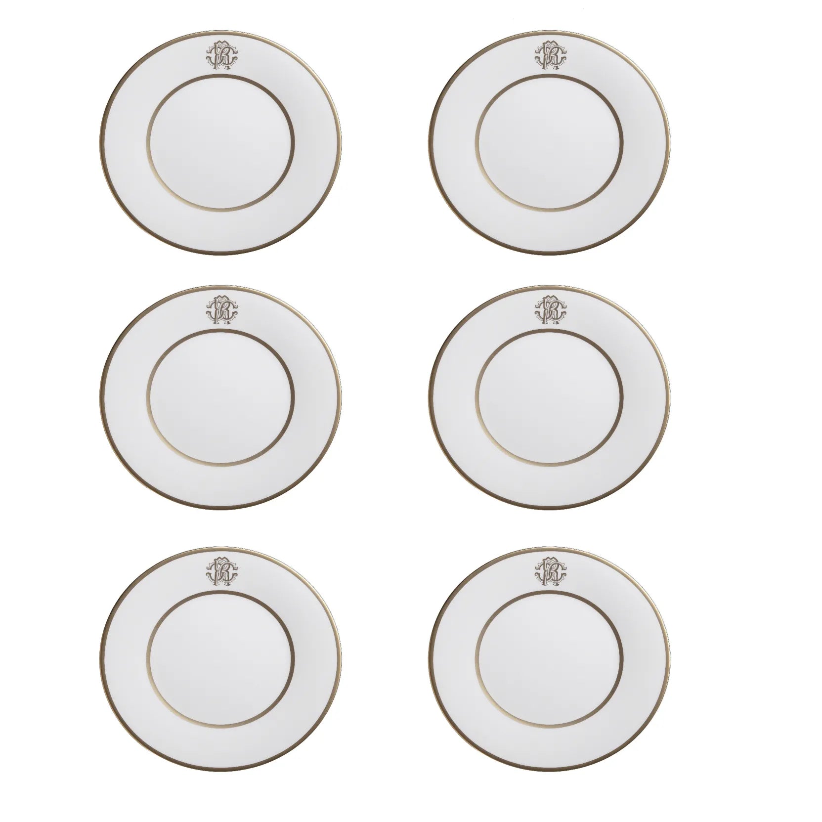 Set 6 Piatti Piani Silk Gold Roberto Cavalli