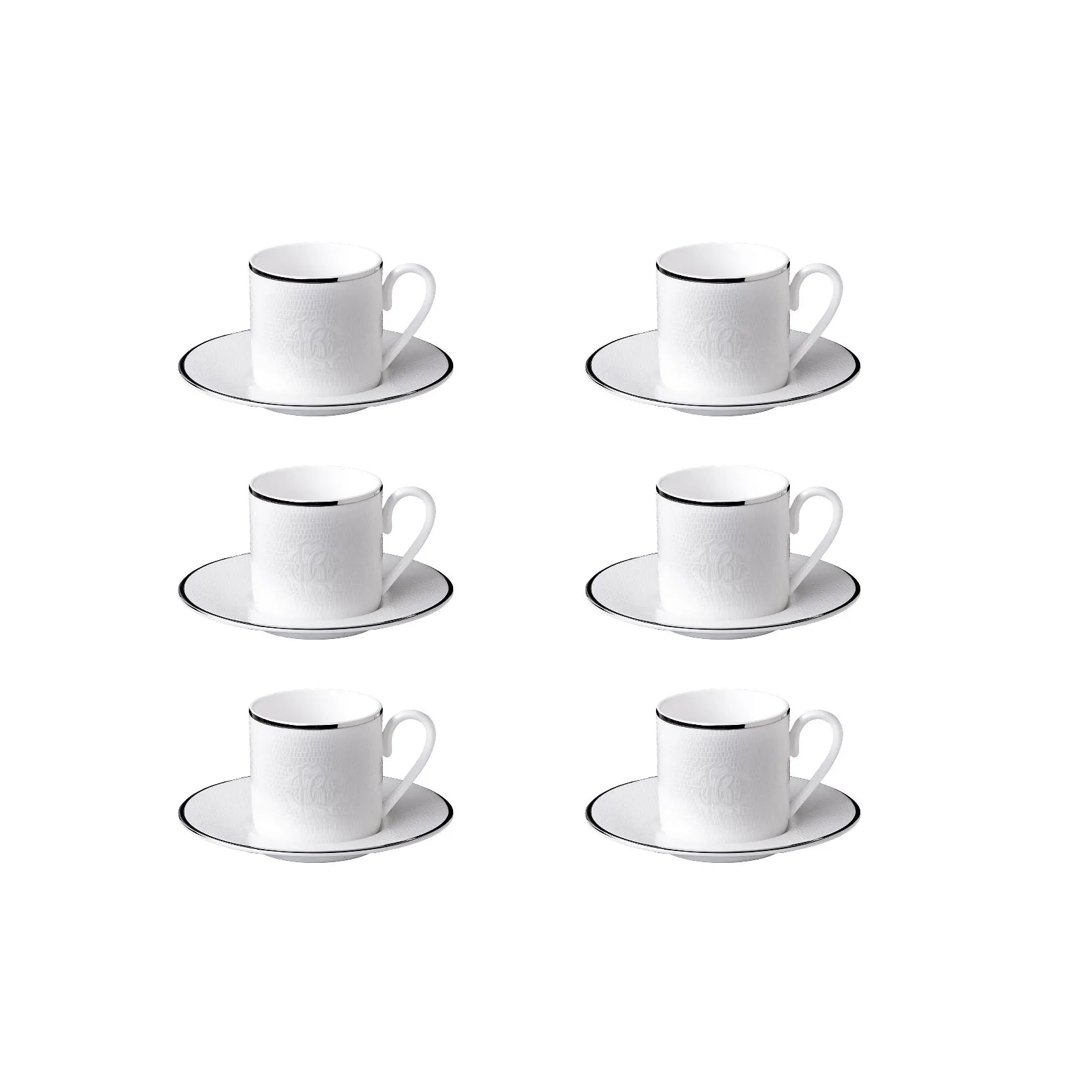 Set 6 Tazze da Caffè Lizzard Platin Roberto Cavalli