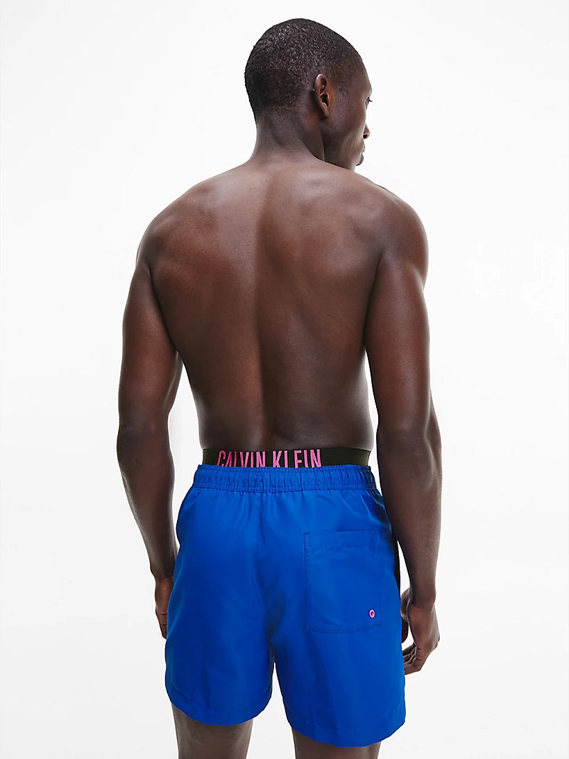 Short Swim Shorts With Double Waistband - Intense Power