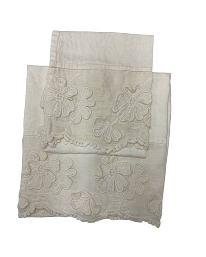LA FABBRICA DEL LINO - Face and guest towels with PETALS embroidery