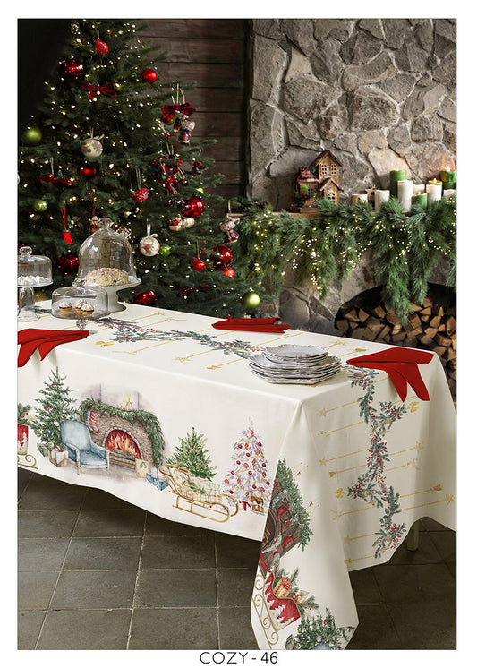 Cozy Christmas table cloth