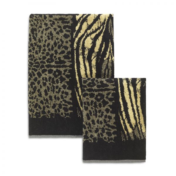 Roberto Cavalli African zebra Towel and Guest Towel Set in Terry