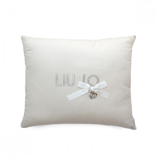 Liu Jo rectangular furnishing cushion in satin Solid color 30x40 cm WHITE