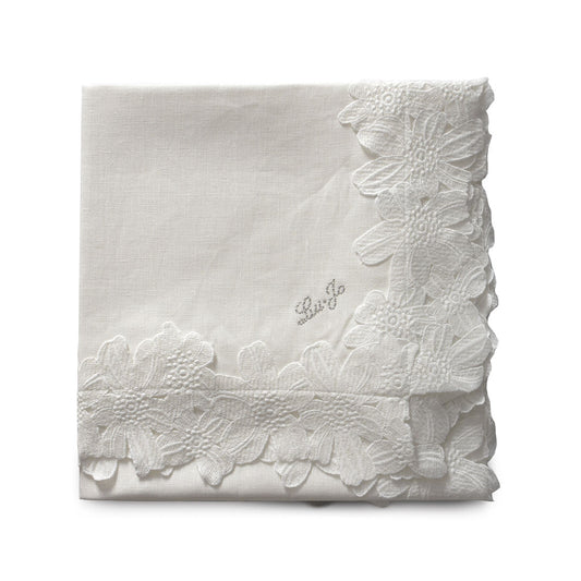 Corolla Liu Jo table cloth in pure linen with lace 140x270