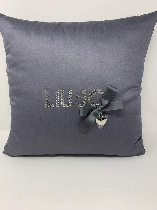 Liu Jo square furnishing cushion in satin Solid color 40x40 cm U669 GRAY IRON